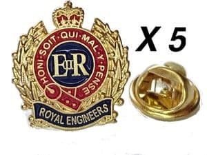 5 x Royal Corps of Engineers Military Lapel Badges
