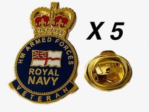 5 x Royal Navy Veteran Military Lapel Badges