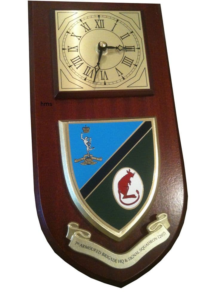 7th Armoured Brigade HQ and Signal Squadron 207 Wall Plaque Clock