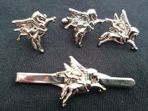 Airborne Pegasus Parachute Cufflink, Lapel and Tie Clip Set