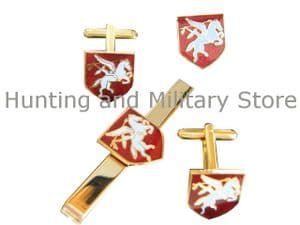 Airborne Regimental Cufflink, Lapel Badge and Tie Clip Military Set
