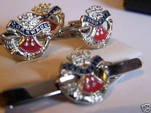 Duke of Cornwall Light Infantry  Regimental Cufflink, Lapel Badge and Tie Clip Military Set