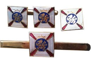 Duke of Edinburgh  Regimental Cufflink, Lapel Badge and Tie Clip Military Set