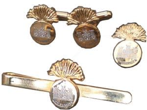 Inniskilling Fusiliers Regimental Cufflink, Lapel and Tie Clip Set