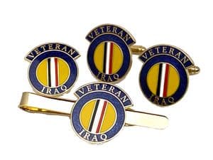 Iraq Veteran Regimental Cufflink, Lapel and Tie Clip Set V3