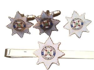 Irish Guards Gift Set, Cufflinks, Tie Clip, Lapel Badge