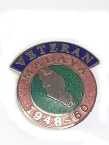 Malaya British Armed Forces Veteran Military Lapel Badge