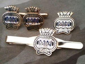 Merchant Navy Regimental Cufflinks/ Tie Clip/ Lapel Gift Set