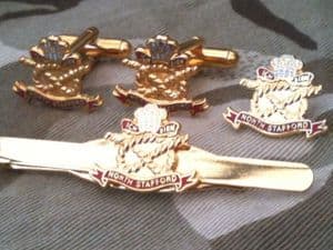 North Stafford Regimental Cufflink, Lapel and Tie Clip Set