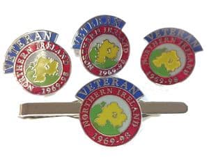 Northern Ireland Veteran Regimental Cufflink, Lapel and Tie Clip Set V2