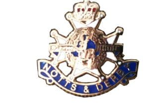 Notts and Derby Regimental Military Lapel Badge