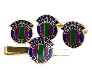 Palestine Veteran Regimental Cufflink, Lapel and Tie Clip Set V3