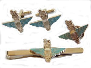 Parachute Regiment Lapel Badge, Cufflinks and Tie Clip Gift Set