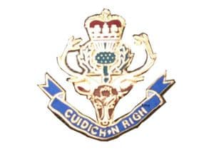 Queens Own Highlanders Regimental Military Lapel Badge