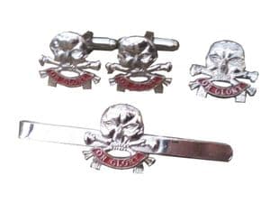Queens Royal Lancers Regimental Cufflink, Lapel and Tie Clip Set