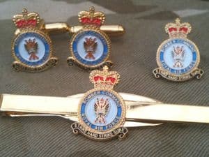 RAF Royal Air Force Bomber Command Gift Set, Cufflinks, Tie Clip, Lapel Badge
