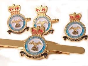 RAF Royal Air Force Cranwell Cufflinks, Tie Clip, Lapel Gift Set