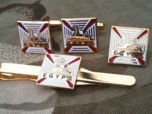 RGBW Royal Gloucestershire Berkshire Wiltshire Regimental Cufflink, Lapel and Tie Clip Set