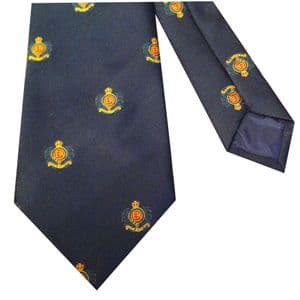 Royal Engineers Regimental Cap Badge Motif Military Tie blue