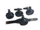 Royal Marines Gift Set, Cufflinks, Tie Clip, Lapel Badge Subdued Black