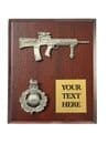 Royal Marines SA80 and  Cap Badge Personalised Award Plaque
