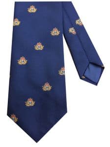 Royal Navy Regimental  Cap Badge Motif Military Tie Blue