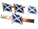 Scottish Flag Regimental Cufflink, Lapel and Tie Clip Set