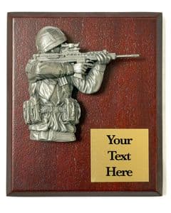 Shooting Army Figure Personalised Plaque Award