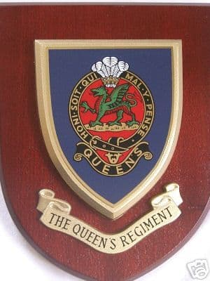 The Queens Regiment Military Wall Plaque Shield