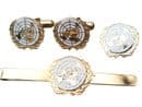 United Nations Military Cufflink, Lapel and Tie Clip Set White
