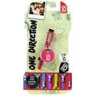 One Direction Zip Bracelet Bandz - Red with Circle Medallion
