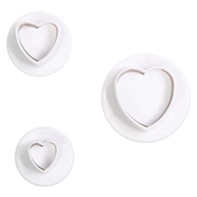 Cake Star Plunger Cutter Heart 3 piece