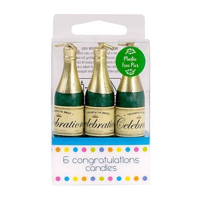 Champagne bottle candle 6 pack