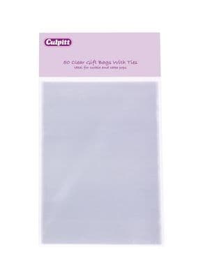 Clear Gift Bags with Ties (Large)