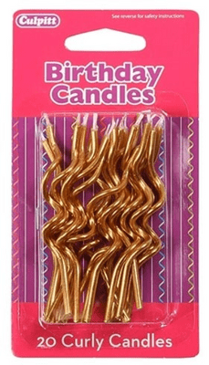 Curly candles (Gold or Silver)