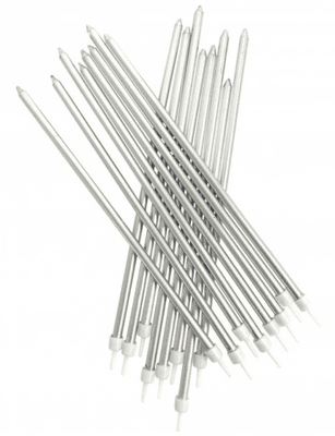 Extra tall metallic candles (18cm) (Silver, Gold or White)