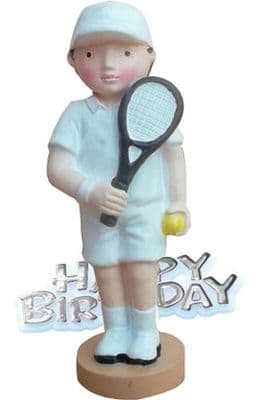 Happy Birthday Tennis Player Cake Topper
