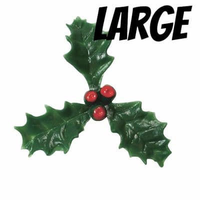 Large Plastic Holly with Red Berry