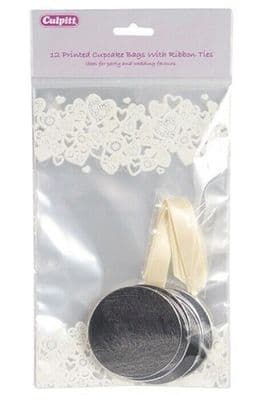 Printed Heart Cupcake Gift Bags