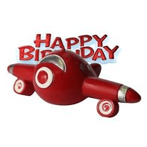 Resin Aeroplane Shaped Cake Topper & Happy Birthday Sign