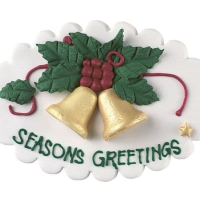 Seasons Greetings Bell Sugar Plaque