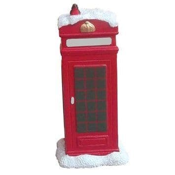 Snowy Red Telephone Box Cake Topper