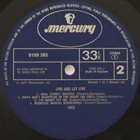 10CC Live And Let Live Vinyl Record LP Mercury 1977