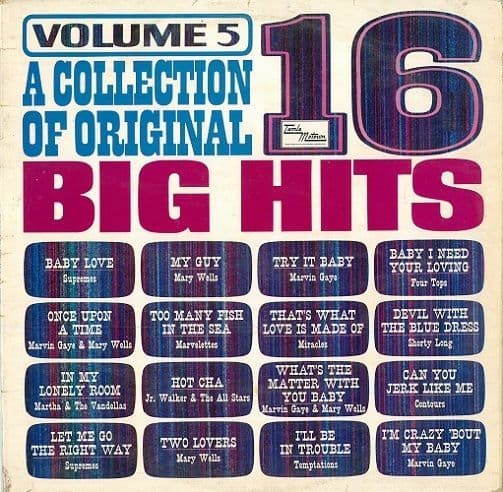 A Collection Of 16 Original Big Hits Vol. 5 Vinyl Record LP Tamla Motown 1966