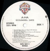 A-HA Scoundrel Days Vinyl Record LP Warner Bros. 1986