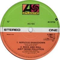 AC/DC Nervous Shakedown Vinyl Record 12 Inch Atlantic 1984