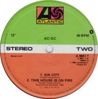 AC/DC Nervous Shakedown Vinyl Record 12 Inch Atlantic 1984