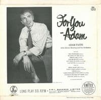 ADAM FAITH For You Vinyl Record LP Parlophone 1963