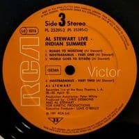 AL STEWART Live Indian Summer Vinyl Record LP German RCA 1981