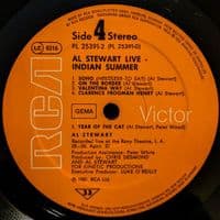 AL STEWART Live Indian Summer Vinyl Record LP German RCA 1981